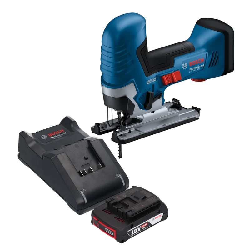 Bosch GST 18V-125 S Professional Akku Stichsäge 18 V 125 mm Brushless + 1x Akku 2,0 Ah + Ladegerät