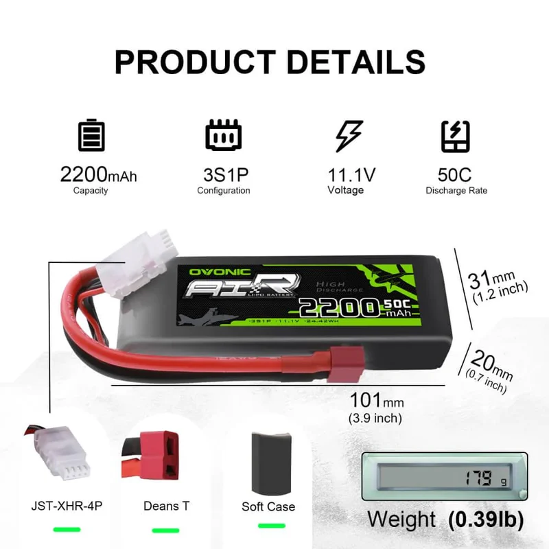 Ovonic 3S 2200mAh 50C Deans (2 St.)