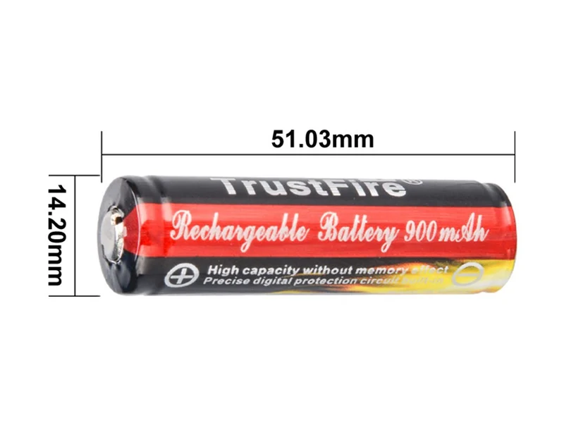 Trustfire 14500 900mAh 3,7V geschützte Li-Ion-Zelle