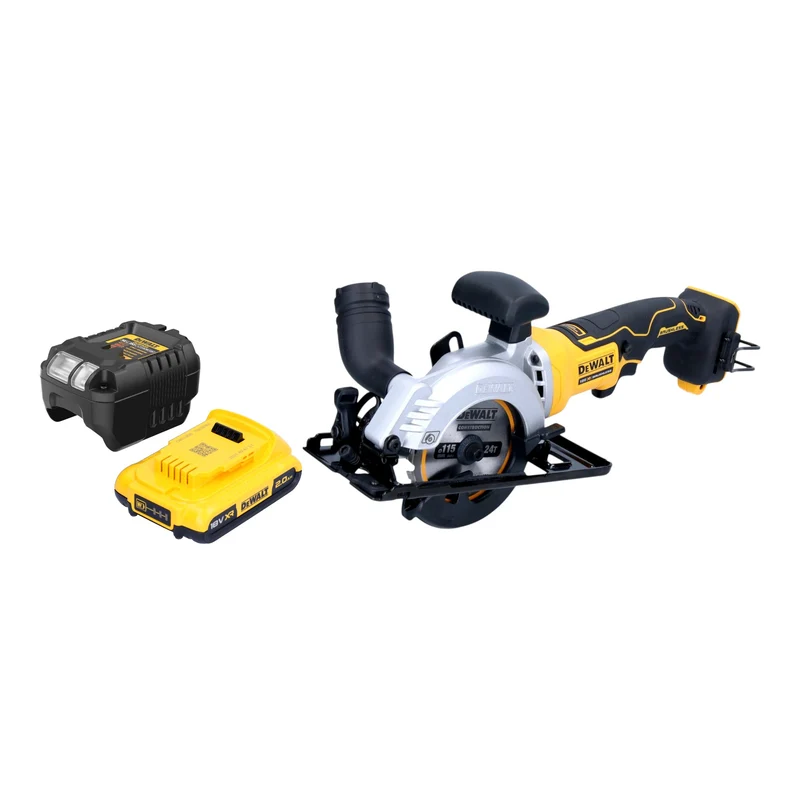 DeWalt DCS 571 D1 Akku Handkreissäge 18 V 115 mm Brushless + 1x Akku 2,0 Ah + Ladegerät