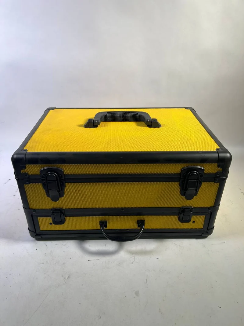 Toolbrothers TX Alu Werkzeug Koffer gelb für Akku Schlagschrauber und Schlagbohrschrauber + 70 tlg. Bit Bohrer Set + Würfelschaum Einlage - Neuwertig