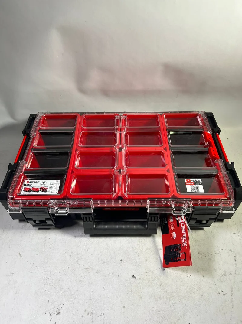Qbrick System ONE Organizer XL 2.0 stapelbar 582 x 387 x 131 mm 13,5 l IP66 mit 6 Inlays und 6 Trennwände - Beschädigt