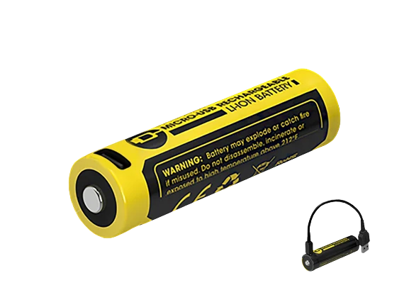 NiteCore 14500 - 750mAh, Li-Ionen 3,7V - 3,6V - PCB geschützt mit USB Lademöglichkeit NL1475R