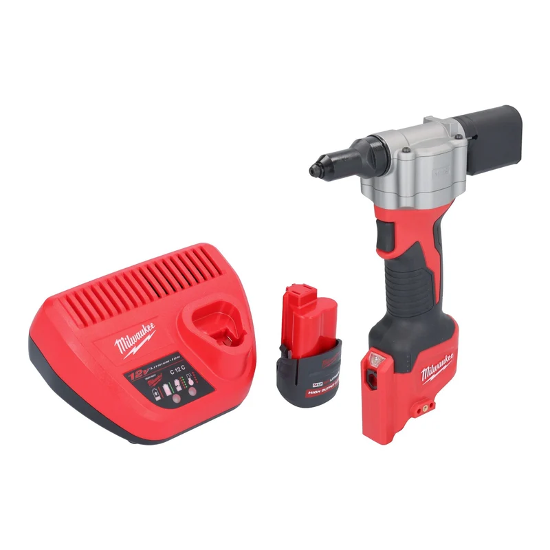 Milwaukee M12 BPRT-251 Akku Blindnietgerät 12 V 20,32 mm + 1x Akku 2,5 Ah + Ladegerät