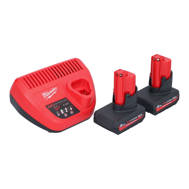 Milwaukee M12 BPRT-502 Akku Blindnietgerät 12 V 20,32 mm + 2x Akku 5,0 Ah + Ladegerät