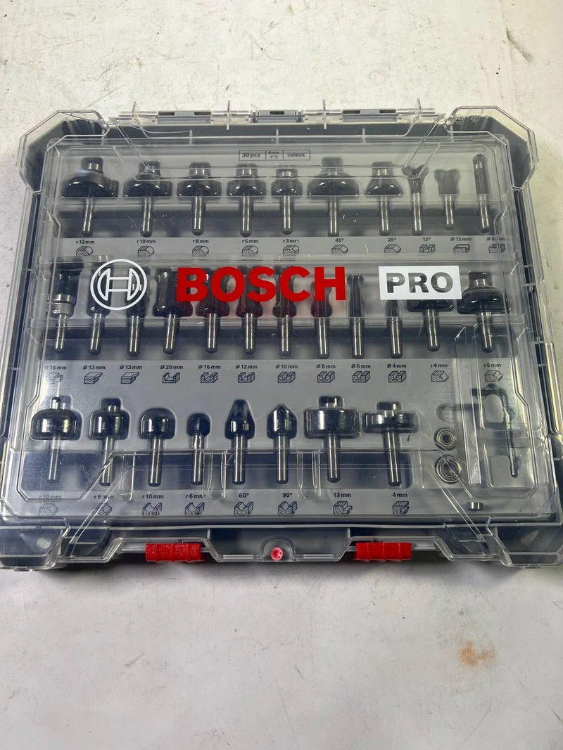 Bosch Mixed Fräser Set 8 mm 30 tlg. + Koffer ( 2607017475 ) für Oberfräsen mit Rundschaft - Beschädigt