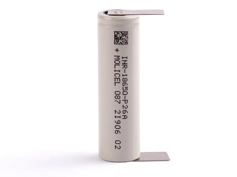 Molicel INR18650-P26A 3,7V 2600mAh 35A Li-Ionen Akku Lötfahne U