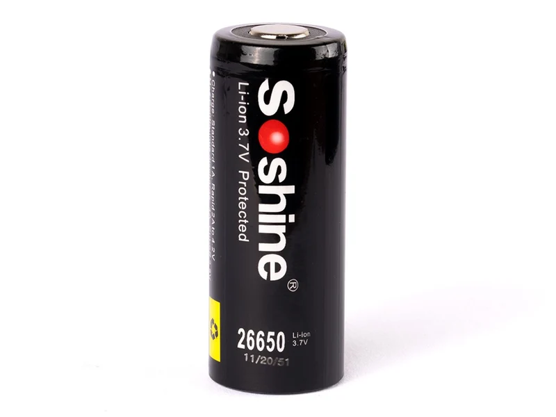Soshine 26650 5500mAh 3,6V - 3,7V Li-Ion-Akku PCB (Button Top)