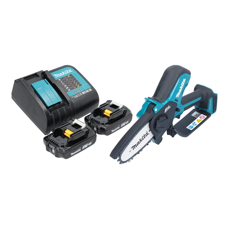 Makita DUC 101 SA201 Akku Astsäge 18 V 10 cm Brushless + 2x Akku 2,0 Ah + Ladegerät