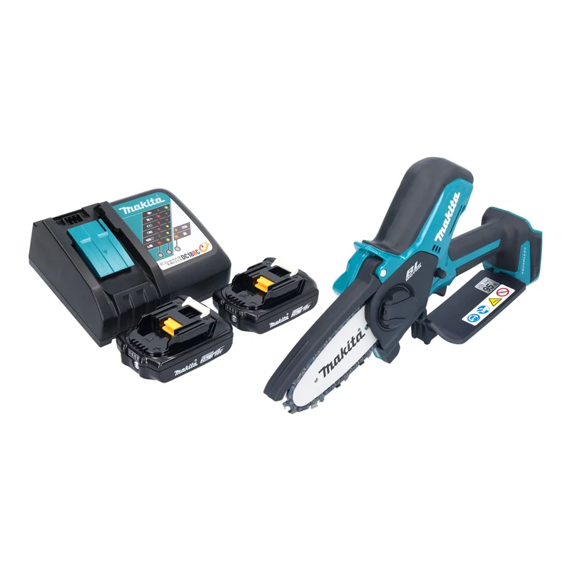 Makita DUC 101 RA201 Akku Astsäge 18 V 10 cm Brushless + 2x Akku 2,0 Ah + Ladegerät