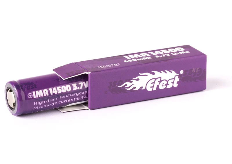 Efest IMR 14500 - 650mAh 3,6V - 3,7V Li-Ion-Akku (Pluspol flach)