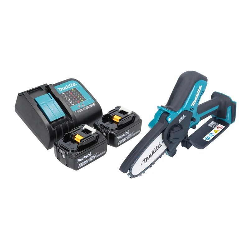 Makita DUC 101 ST201 Akku Astsäge 18 V 10 cm Brushless + 2x Akku 5,0 Ah + Ladegerät