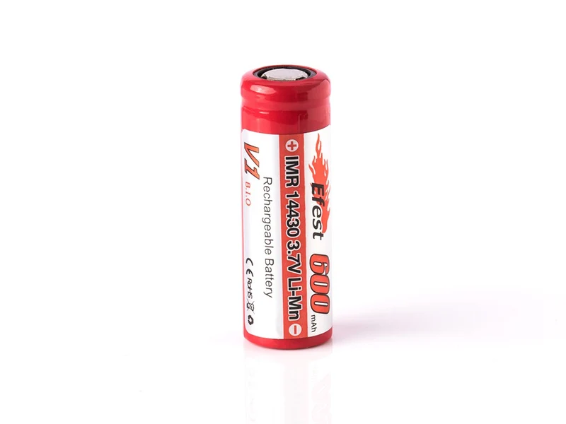 Efest IMR 14430 600mAh 3,6V - 3,7V Li-Ion-Akku (Pluspol flach)