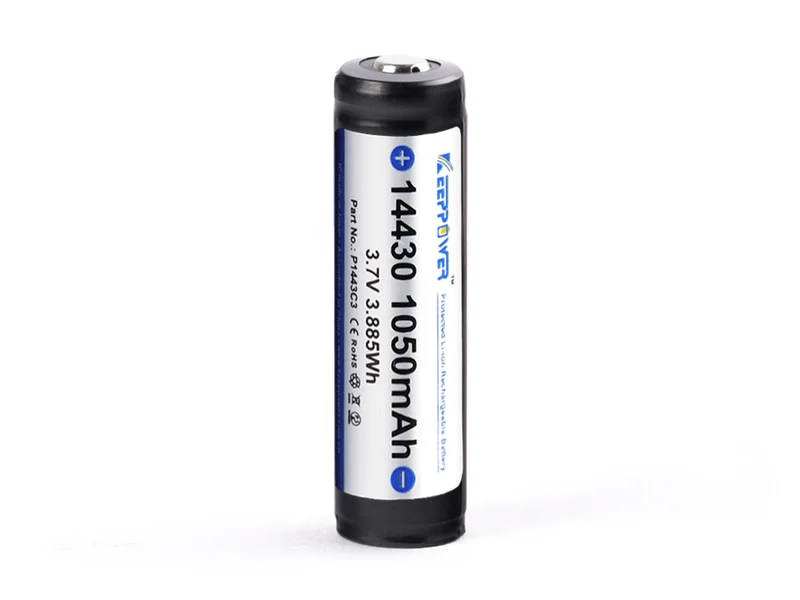 Keeppower 14430 - 1050mAh 3,6V - 3,7V Li-Ionen-Akku mit Schutzelektronik P1443C3