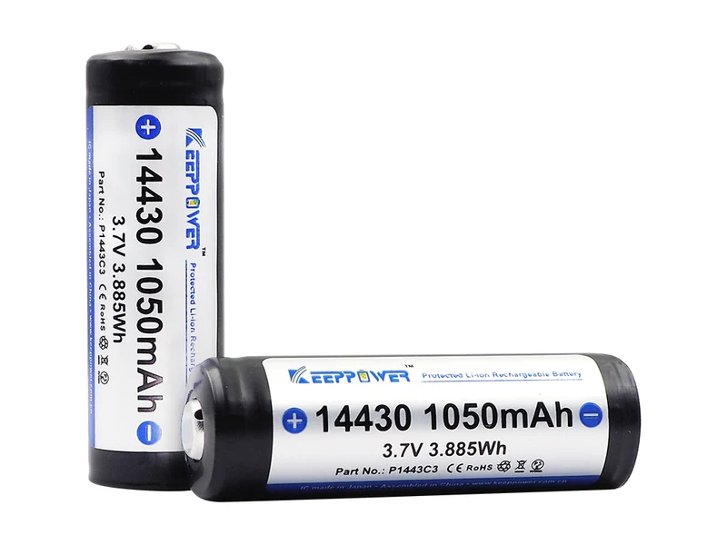 Keeppower 14430 - 1050mAh 3,6V - 3,7V Li-Ionen-Akku mit Schutzelektronik P1443C3