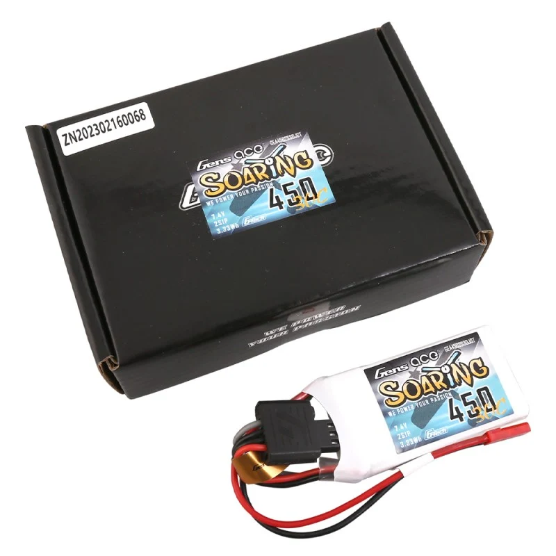 Gens Ace G-Tech Soaring 2S 450mAh 7,4V 30C 2S1P Lipo-Akkupack JST-SYP