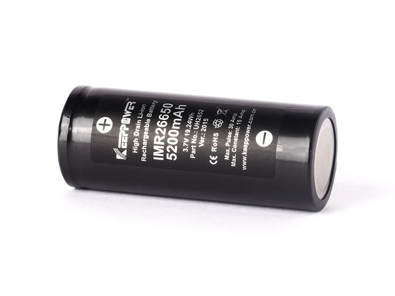 Keeppower IMR26650 - 5200mAh, 15A, 3,6V - 3,7V Li-Ion-Akku