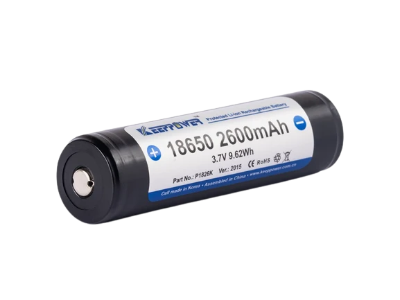 Keeppower 18650 - 2600mAh, 3,7V Li-Ion-Akku geschützt (Samsung)