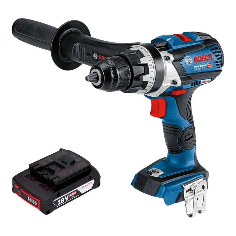 Bosch GSR 18V-110 C Professional Akku Bohrschrauber 18 V 110 Nm Brushless + 1x Akku 2,0 Ah - ohne Ladegerät