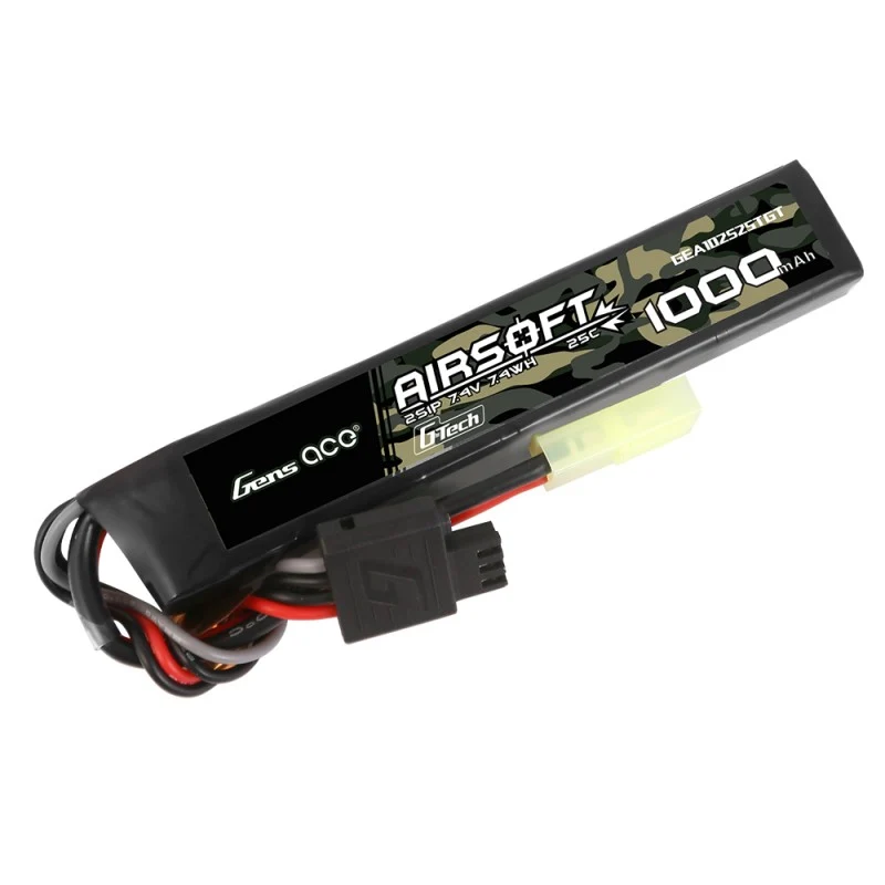 Gens Ace G-Tech 2S 1000mAh 2S1P 7,4V 25C Airsoft Lipo Mini Tamiya