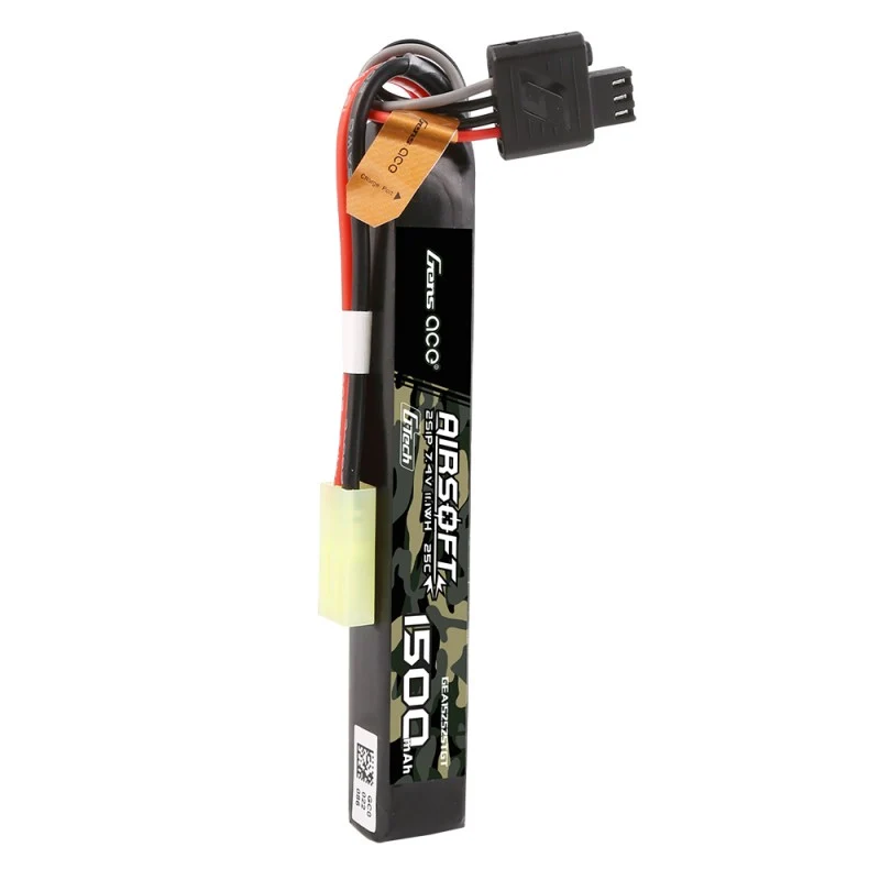Gens Ace G-Tech 2S 1500mAh 2S1P 25C 7.4V Airsoft Lipo Mini Tamiya Stecker