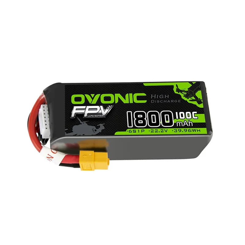 Ovonic 6S 1800mAh 100C 22,2 V LiPo-Akku für FPV-Drohnen-RC-Flugzeuge