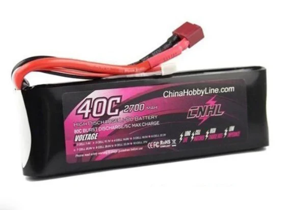 CNHL 2700mAh 7,4V 2S 40C Lipo Akku mit T/Dean Stecker