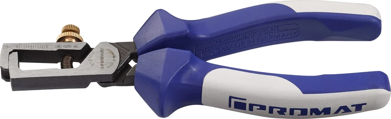 PROMAT Abisolierzange 160 mm verchromt mit Öffnungsfeder und Mess-Skala
