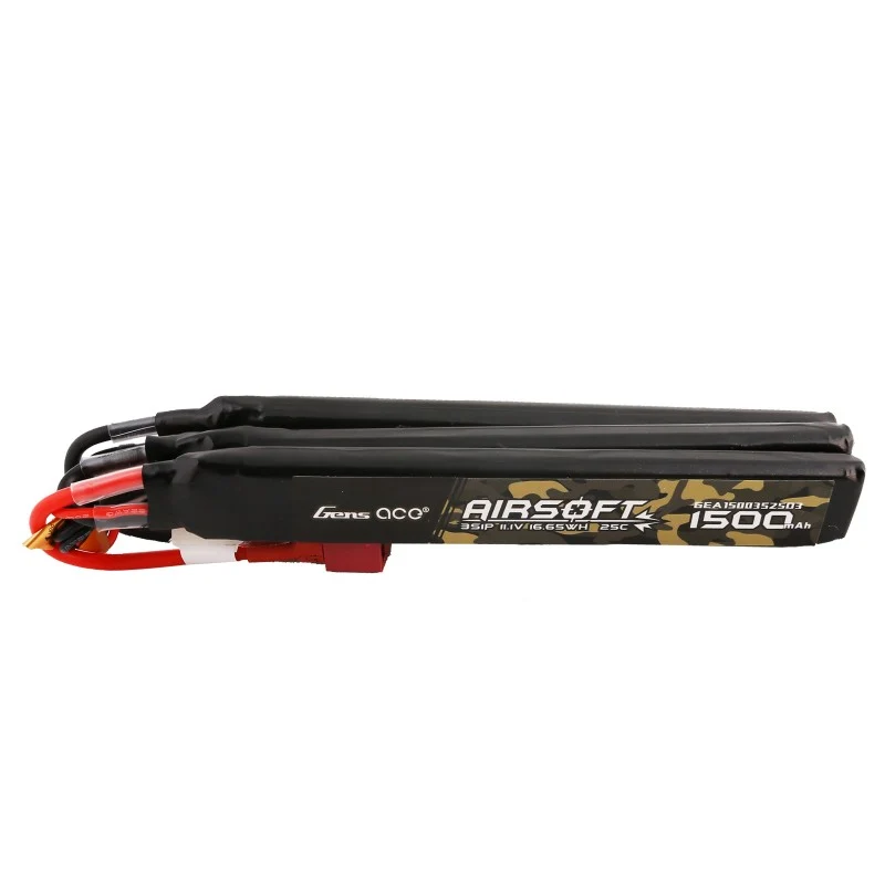 Gens Ace 25C 1500mAh 3S1P 11.1V Nunchuck 3X Airsoft Lipo Batterie mit T-Stecker