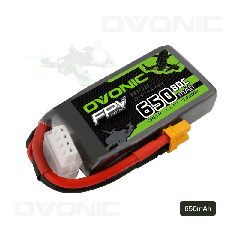 Ovonic 3S 650mah 80C 11.1V XT30 Lipo Akkupack (4 St.)