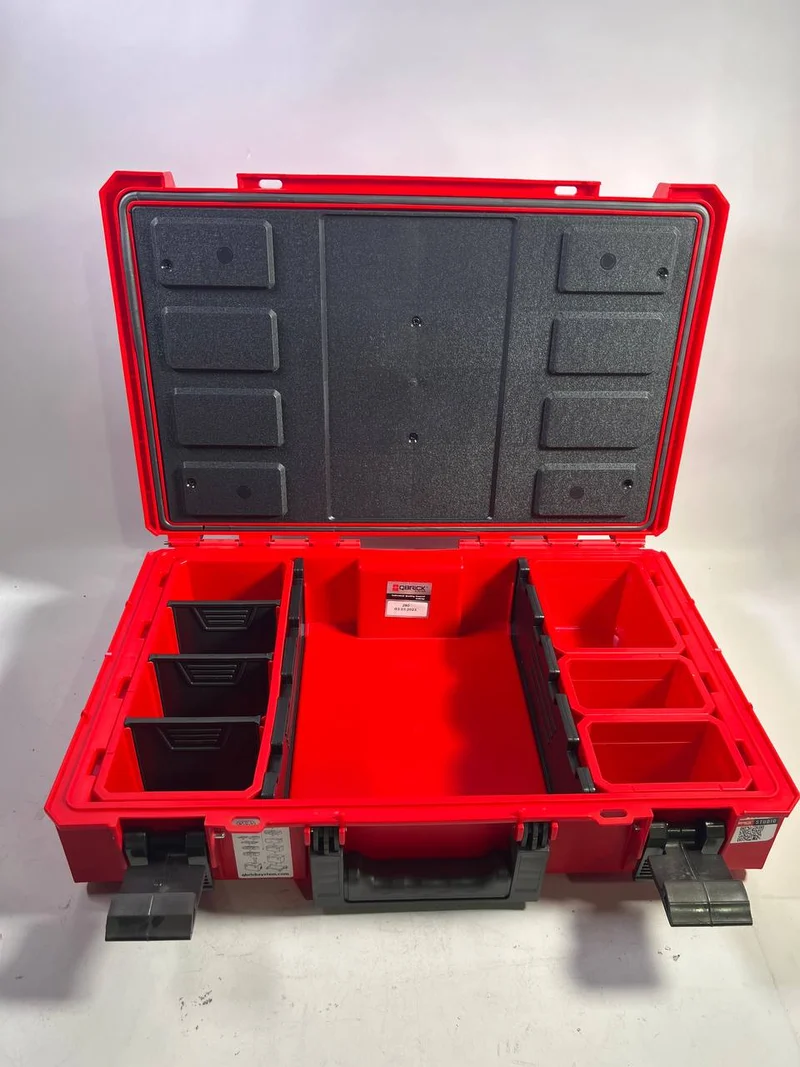 Qbrick System ONE 200 2.0 Profi RED ULTRA HD Custom Werkzeugkoffer modularer Organizer 585 x 385 x 190 mm 15,4 l stapelbar IP66 - Leicht Gebraucht
