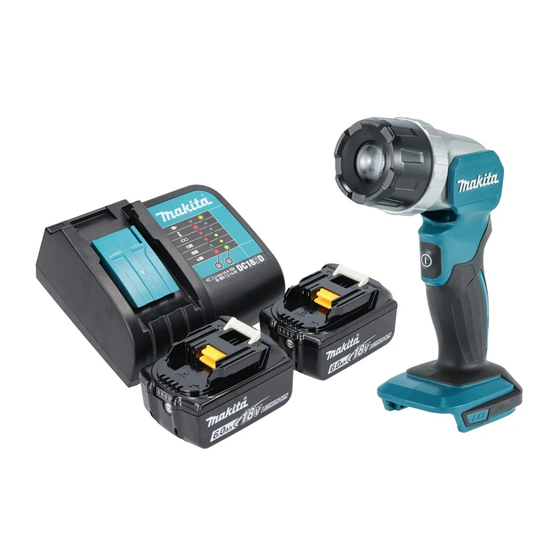 Makita DML 808 SG Akku Handstrahler 14,4 / 18 V 190 lm LED + 2x Akku 6,0 Ah + Ladegerät