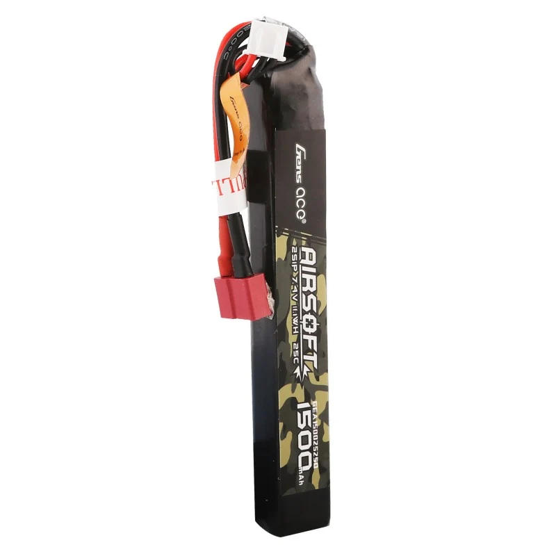 Gens Ace 25C 1500mAh 2S1P 7,4V Airsoft Lipo Batterie mit T-Stecker