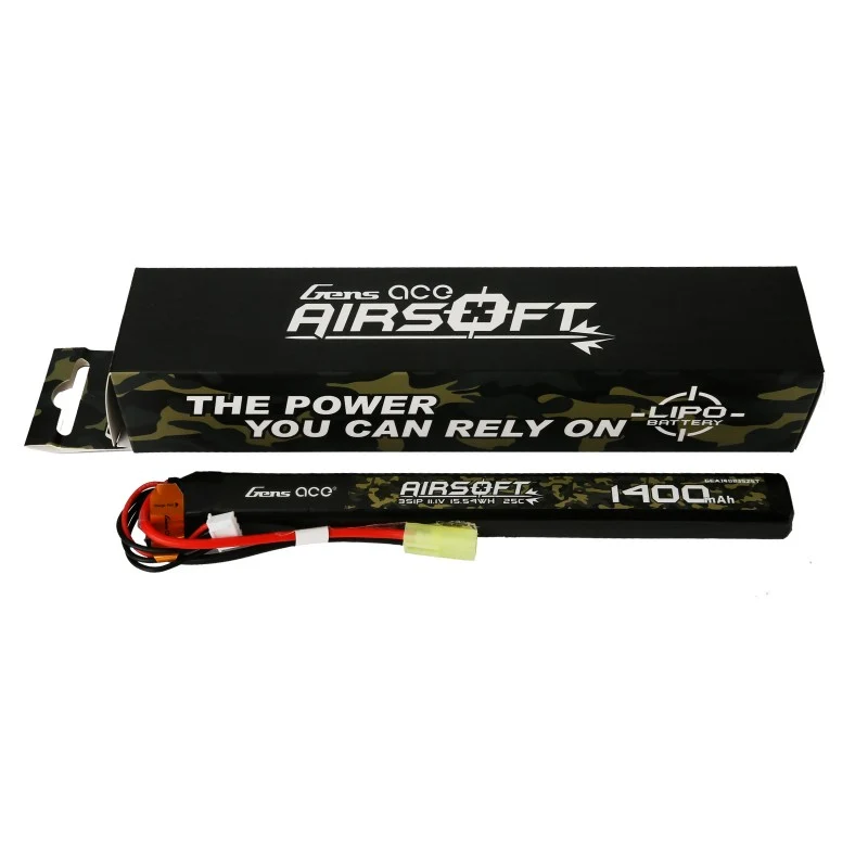 Gens Ace 25C 1400mAh 3S1P 11.1V Airsoft Lipo Akku mit Mini Tamiya Stecker