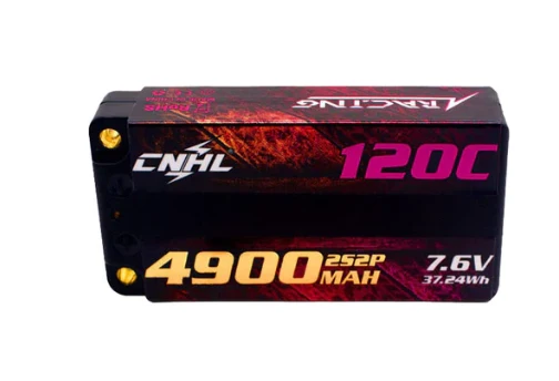 CNHL Racing Series LiHV 4900mAh 7,6V 2S2P 120C HV Shorty Hartschalen-Lipo-Akku mit EC3-Stecker