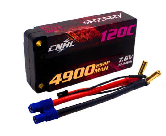 CNHL Racing Series LiHV 4900mAh 7,6V 2S2P 120C HV Shorty Hartschalen-Lipo-Akku mit EC3-Stecker