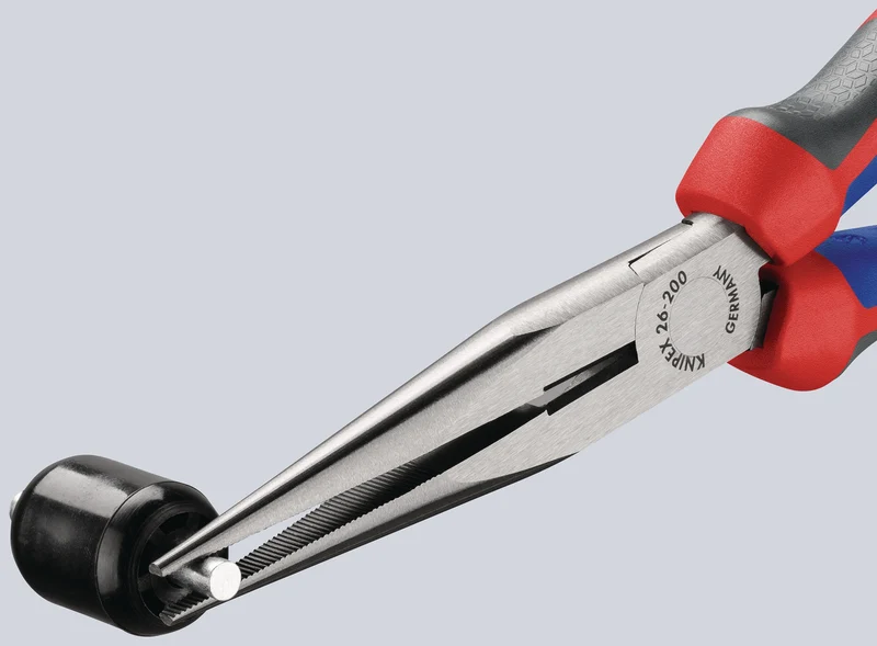 KNIPEX Flachrundzange 200 mm mit Schneide, poliertem Kopf und Comfort-Griff