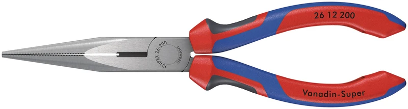 KNIPEX Flachrundzange 200 mm mit Schneide, poliertem Kopf und Comfort-Griff