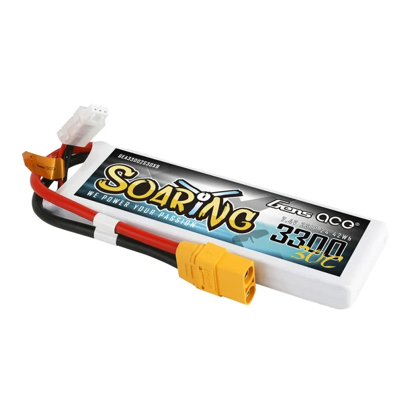 Gens Ace Soaring 3300mAh 7.4V 30C 2S1P Lipo Akkupack mit XT90 Stecker