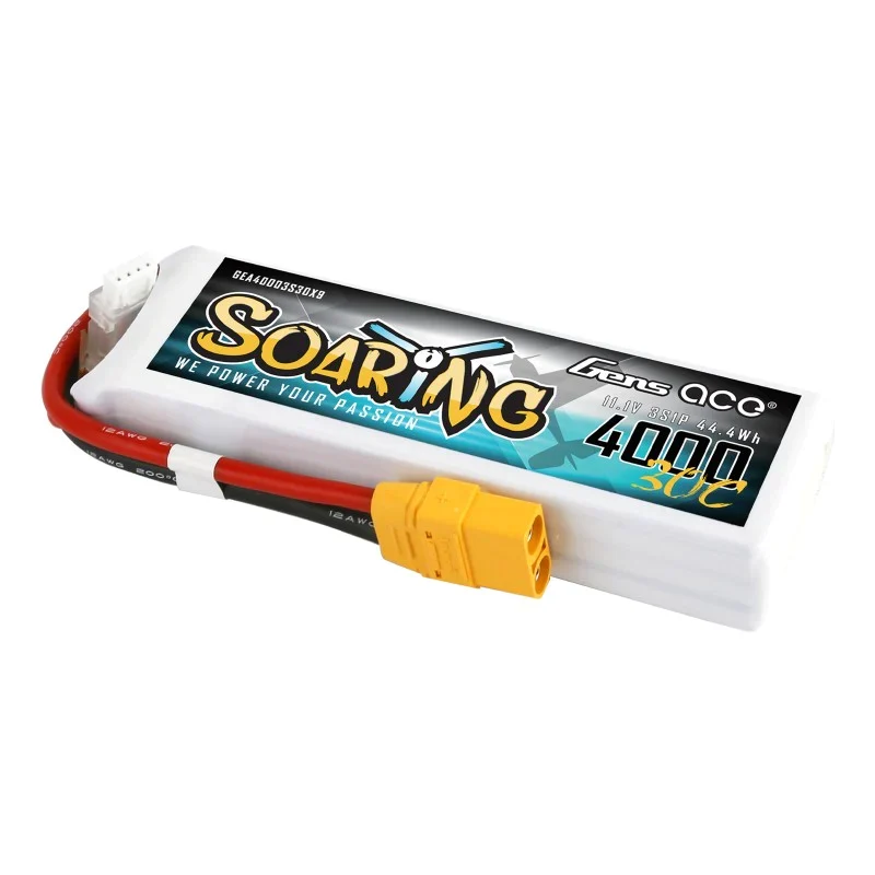 Gens Ace Soaring 4000mAh 11.1V 30C 3S1P Lipo Akkupack mit XT90 Stecker