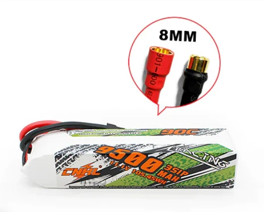 CNHL Racing Series 9500 mAh 11,1 V 3S 90C Lipo-Akku mit 8,0 mm Rundstecker