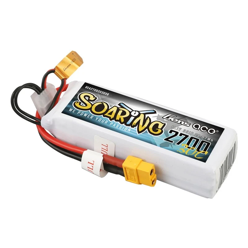 Gens Ace Soaring 2700mAh 11.1V 30C 3S1P LiPo-Akkupack mit XT60-Stecker