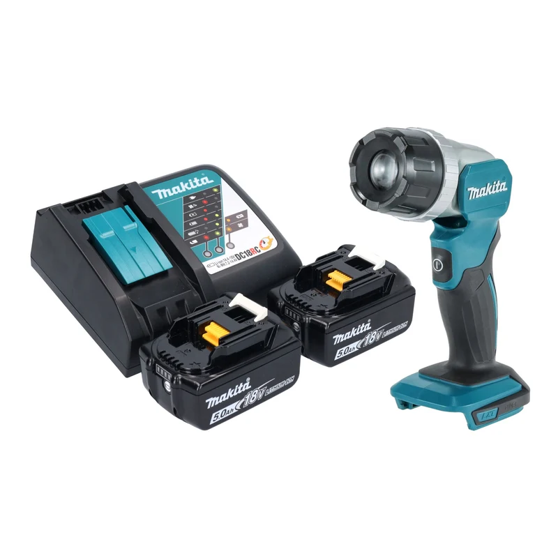 Makita DML 808 RT Akku Handstrahler 14,4 / 18 V 190 lm LED + 2x Akku 5,0 Ah + Ladegerät