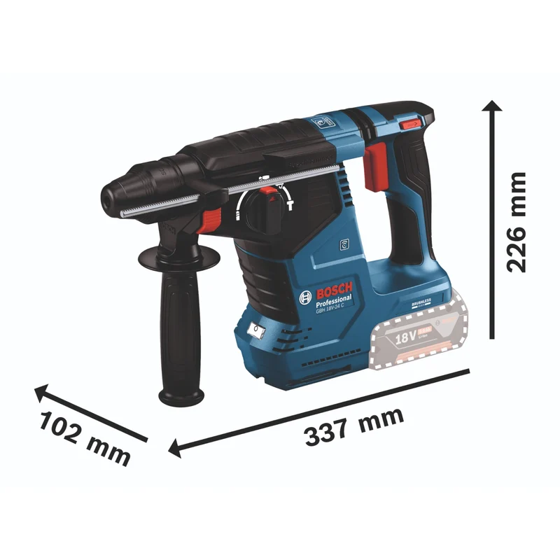 Bosch GBH 18V-24 C Professional Akku Bohrhammer 18 V 2,4 J Brushless SDS plus + 1x Akku 4,0 Ah + Ladegerät