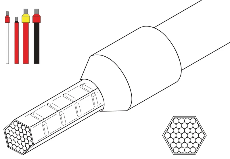 Crimpzange PZ 10 SQR 195 mm von WEIDMÜLLER für Aderendhülsen 0,14-10 mm²