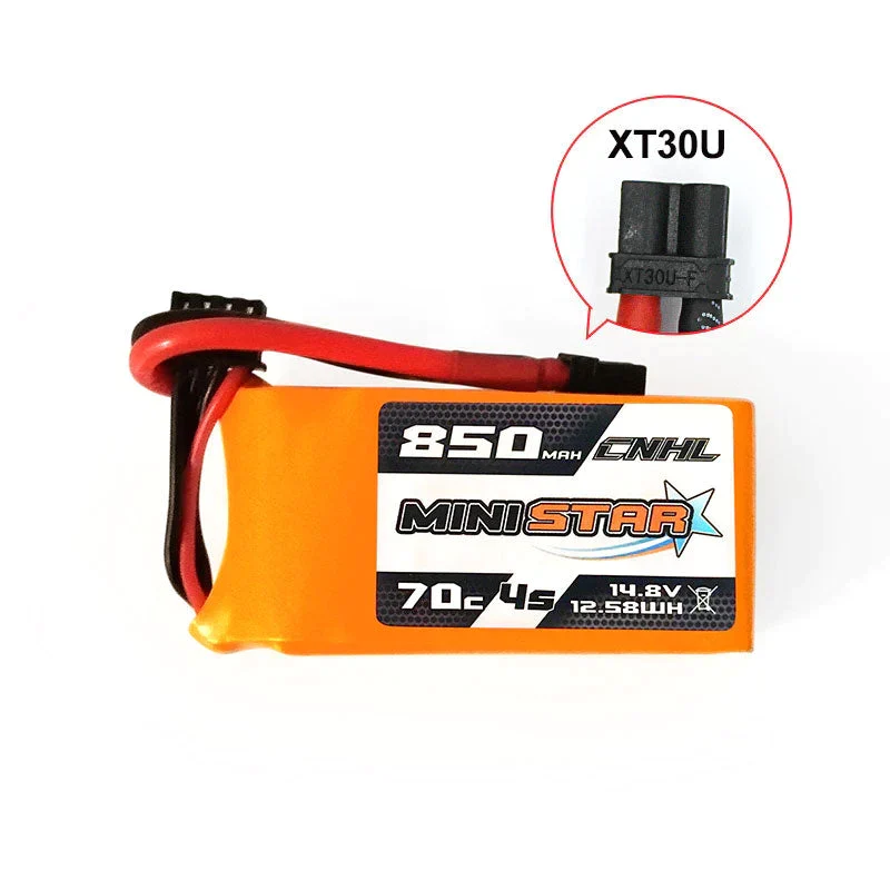 CNHL MiniStar 4S 850mAh 14,8V 4S 70C Lipo-Akku mit XT30U (2 Stück)