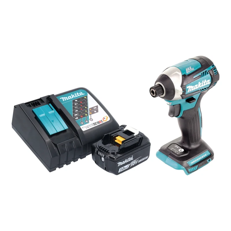Makita DTD 154 RF1 Akku Schlagschrauber 18 V 175 Nm 1/4" Brushless + 1x Akku 3,0 Ah + Ladegerät