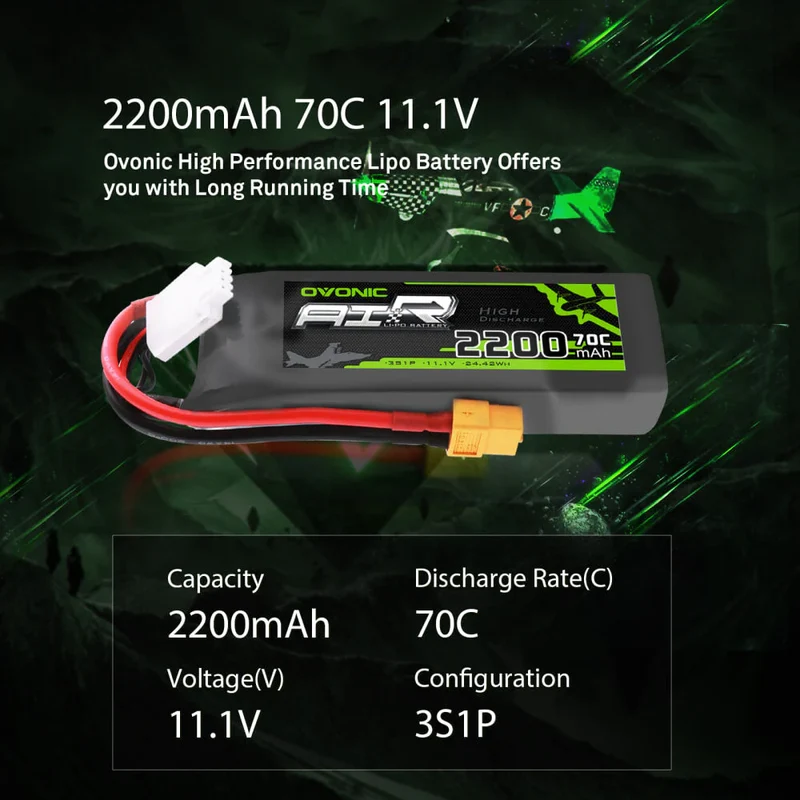 Ovonic 3S 2200mAh 70C 11,1V XT60 LiPo Akku