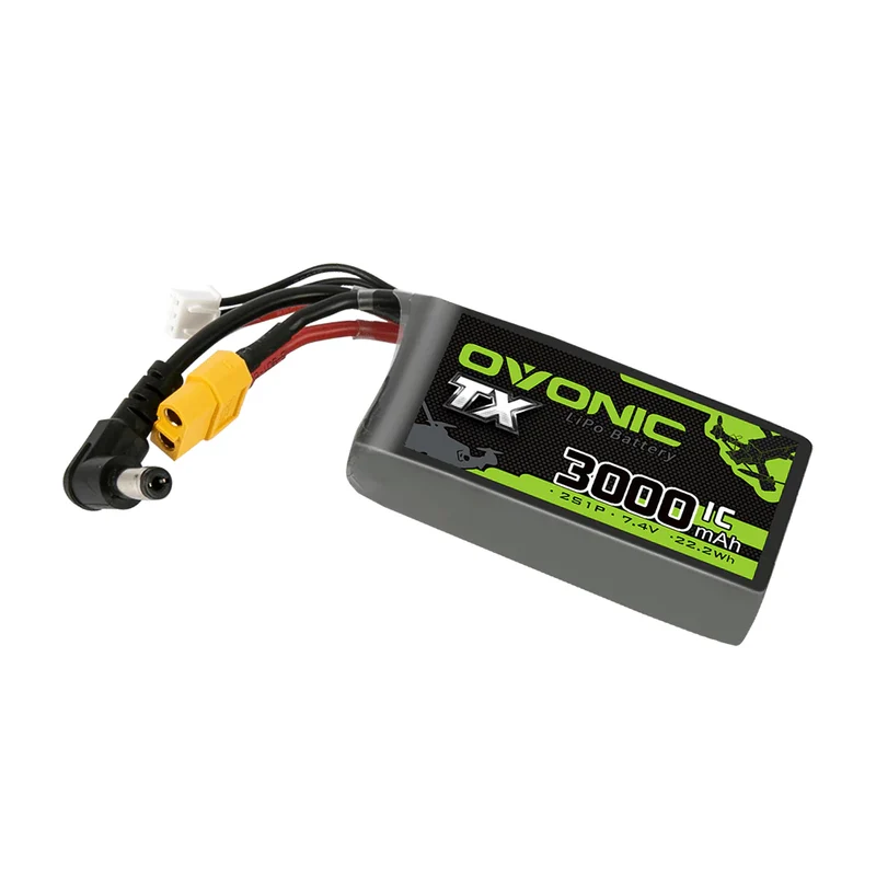 Ovonic 2S 3000mAh 1C 7,4V DC-5521 & XT60 LiPo für Fatshark FPV-Brille