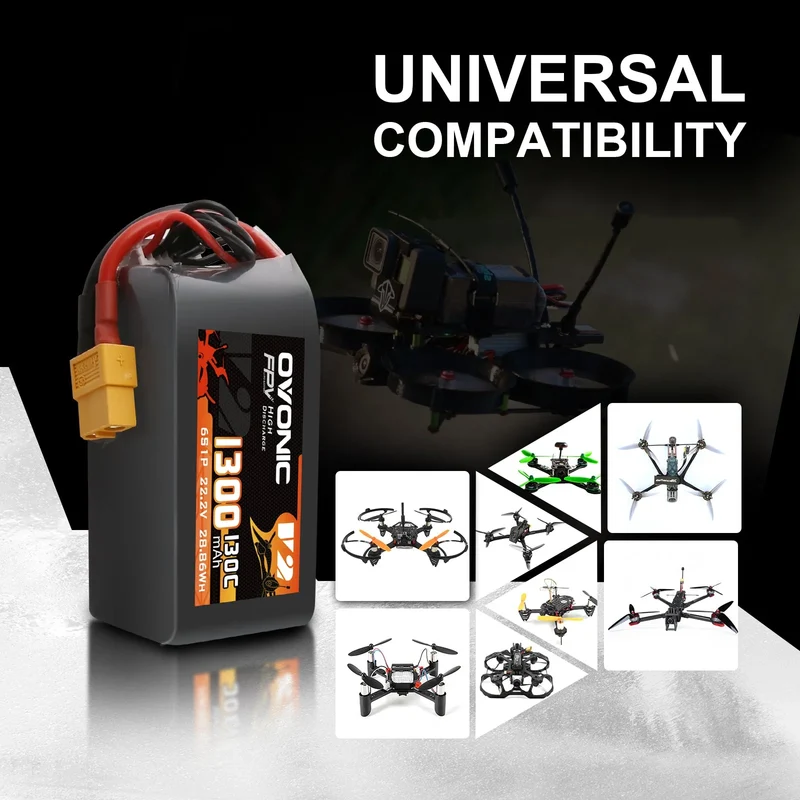 Ovonic 6S 1300mAh 130C 22,2V XT60 Lipo Akku Pack (2 St.)